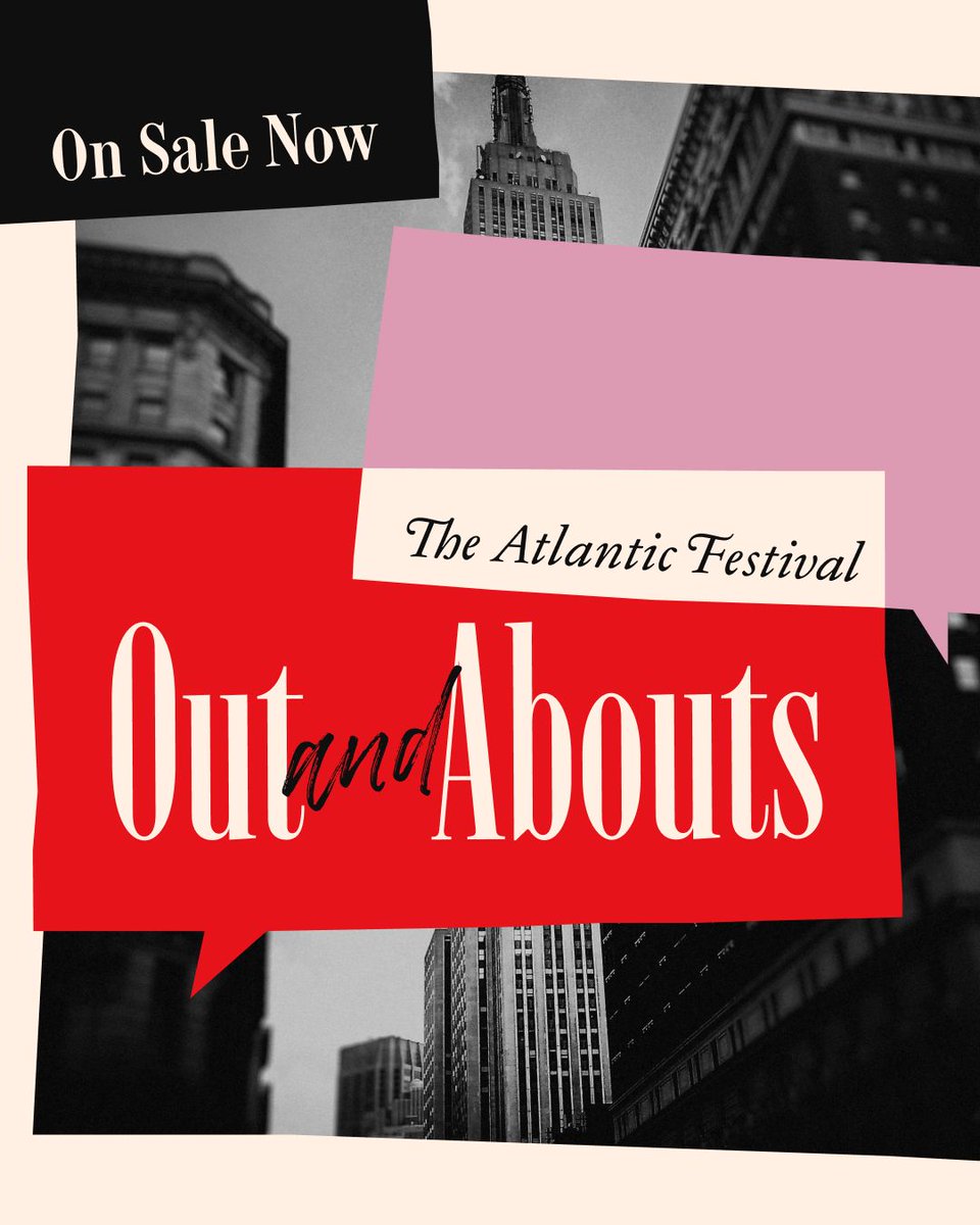 AtlanticLIVE's tweet image. 1-Day Passes and Out and Abouts are now on sale for The Atlantic Festival. Join us in New York this fall for a three-day celebration of bold ideas and urgent conversations. With a powerhouse speaker lineup including: Richard Ayoade with David Letterman, Robert Downey Jr., Kamilah…