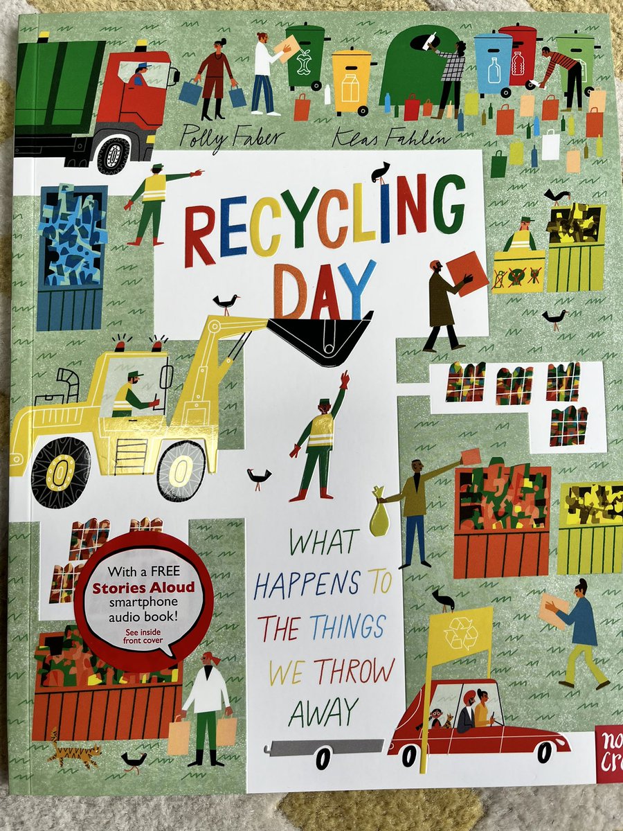 TJGriffiths's tweet image. What happens to all the things we throw away? A great story from @NosyCrow: really thought-provoking, which will encourage children to think more about sustainability & protecting our environment. Recycling Day is printed using vegetable inks & high-quality, sustainable paper too