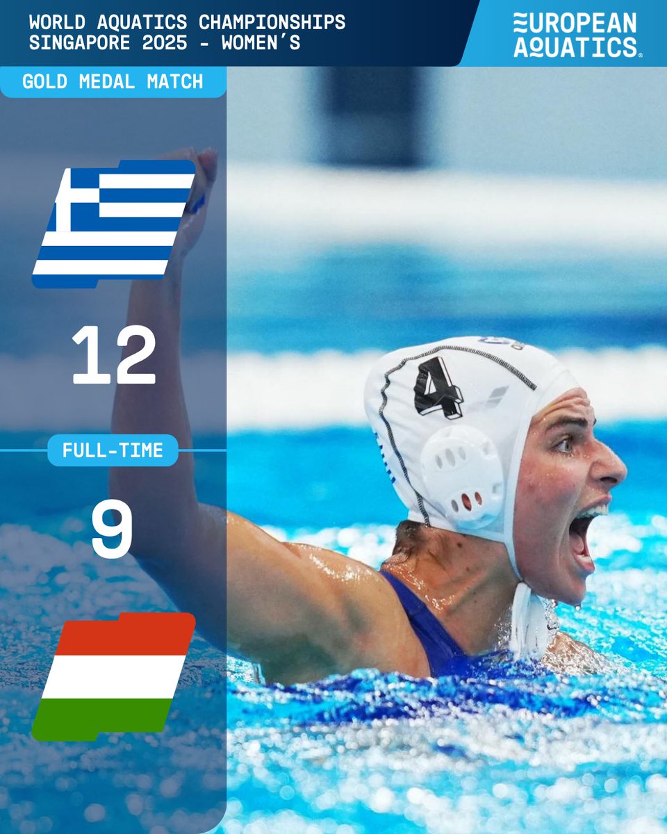 European Aquatics Water Polo (@euro_waterpolo) on Twitter photo Golden glory for Greece! 🇬🇷🥇
With a powerful win over Hungary, they are crowned World Champions in Singapore!
📸 <a href="/world_aquatics/">Aquatics World</a> | #waterpolo Golden glory for Greece! 🇬🇷🥇
With a powerful win over Hungary, they are crowned World Champions in Singapore!
📸 <a href="/world_aquatics/">Aquatics World</a> | #waterpolo