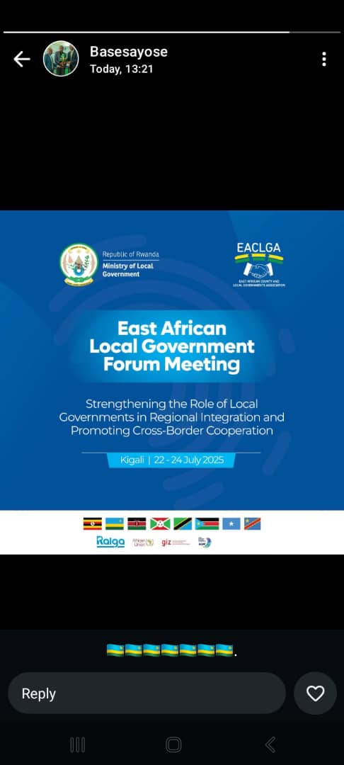 Attending the East African Local Government Forum allowed me to understand the journey of decentralization and gain many valuable lessons, all thanks to the good governance of our country.
🇷🇼🇷🇼🇷🇼.