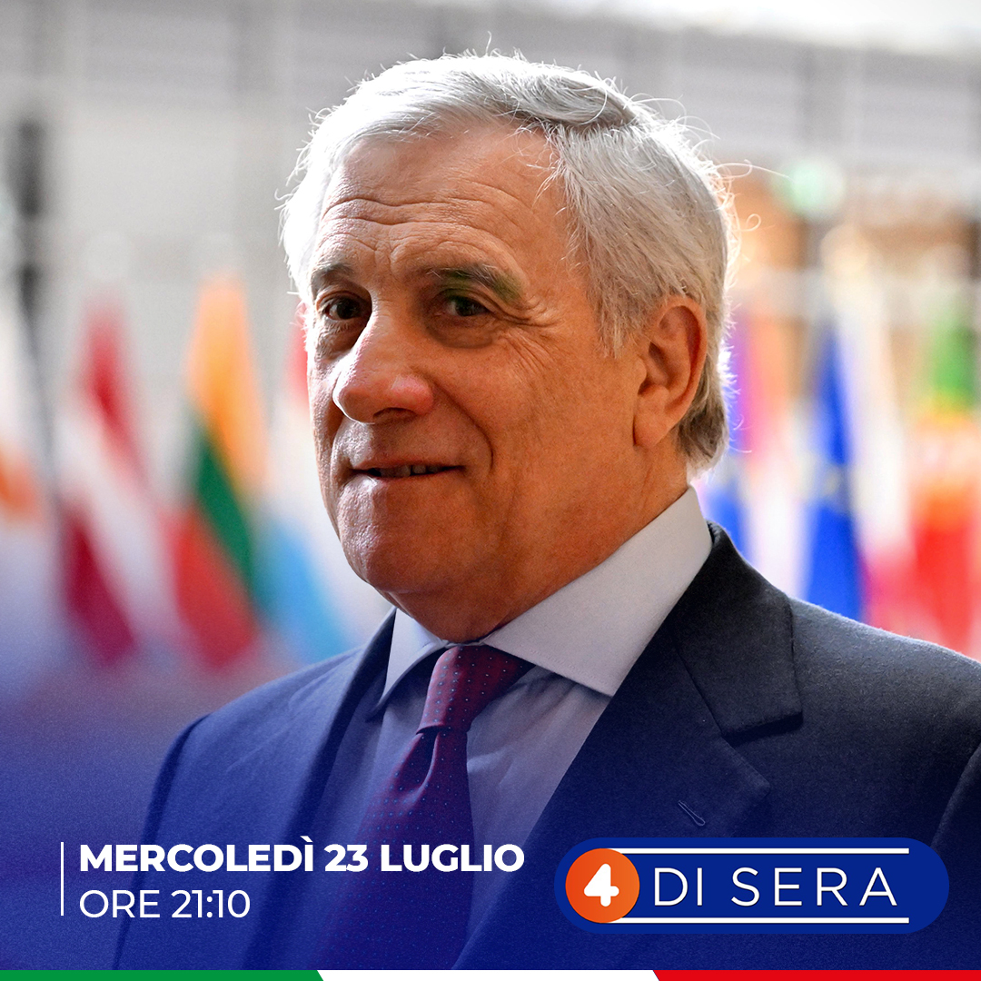 Antonio_Tajani's tweet image. 📺 Questa sera sarò ospite a @4disera in diretta su #Rete4.
Vi aspetto!