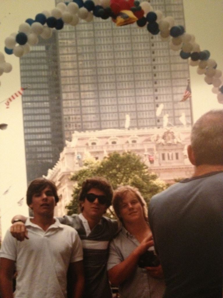 stevenschub's tweet image. The Birthday Boyz: Philip Seymour Hoffman (7/23) and Jimmie Corrieri of The Fenwicks (7/14) w/ David Markowitz—on Bastille Day on the streets of NYC.
Circa the Stone Age- 19???
2 Great Artists.2 Great Roommates.2 Great Friends. Gone far, far too soon.More than one heart can bear.