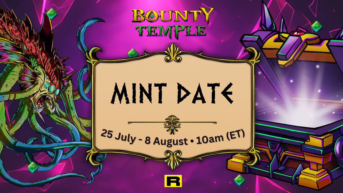 CryptoFi090's tweet image. K Rune Mint Date Announced! ๐ฃ
๐๏ธ Mint Date: July 25 - August 8 ๐ 10 AM ET on @Rarible ๐ rarible.com/collection/polโฆ
๐ฐ Bounty Temple Player Tiers:
1. ๐งฌ K-Rune DNA Clan (K-Runes)
2. ๐ Gold Farming Clan ($6.6 per BTM in 15 minutes)
3. ๐ฐ Scholar Playing Clan (Zero $ players,โฆ