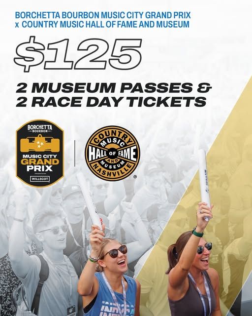 MainNashville's tweet image. Enjoy race day excitement and country music history with one great deal: two lower grandstand tickets and two passes to the Country Music Hall of Fame and Museum for one low price. Museum passes are valid from Thursday, Aug. 28, to Tuesday, Sept. 2.