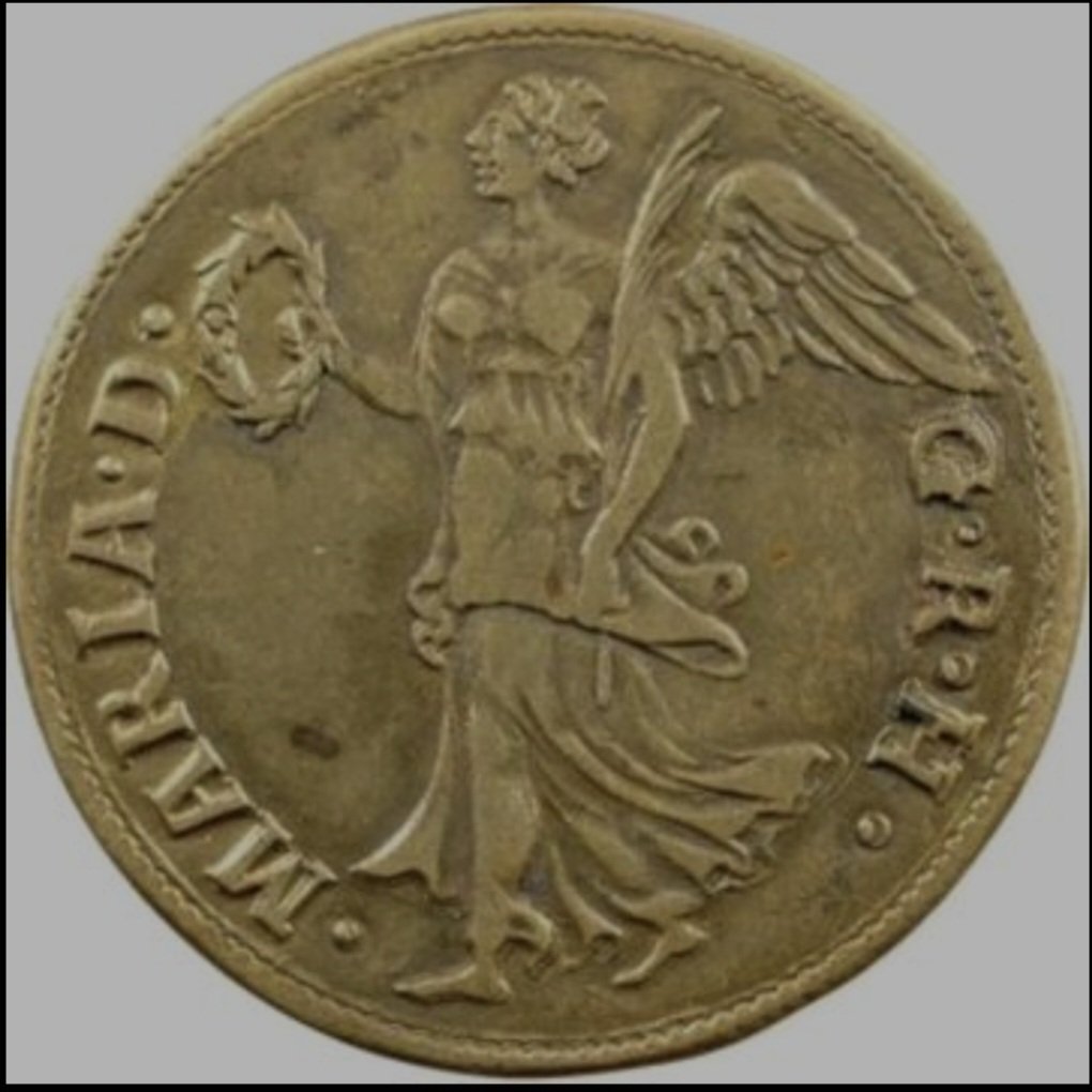 PStiffell's tweet image. In 1555 the Spanish Netherlands eagerly waited for their new monarchs to inherit. This beautiful brass token celebrates Philip & Mary. The reverse acknowledges Mary as Queen of Spain.