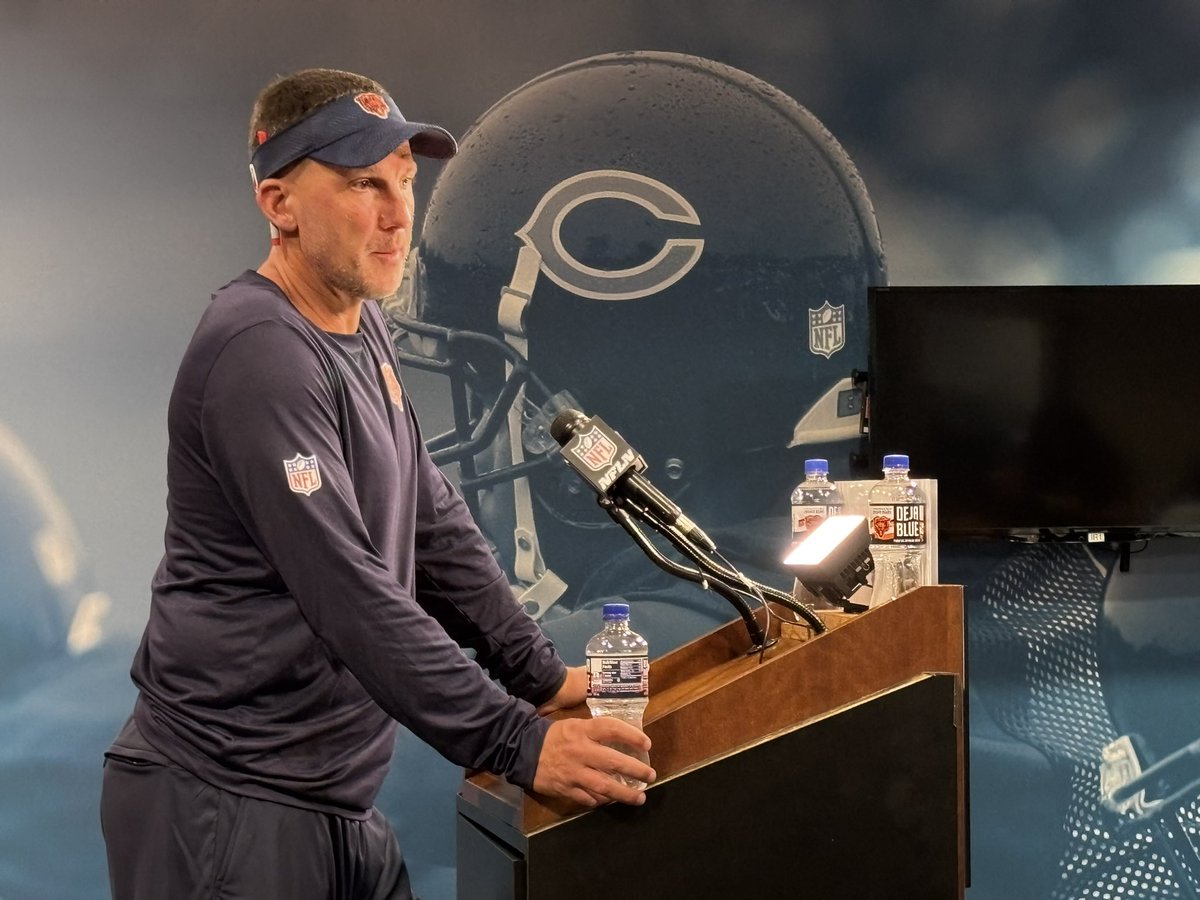 adamjahns's tweet image. “Training camp is going to be difficult.” — Bears DC Dennis Allen on having his defensive players do up-downs together during an individual period today.