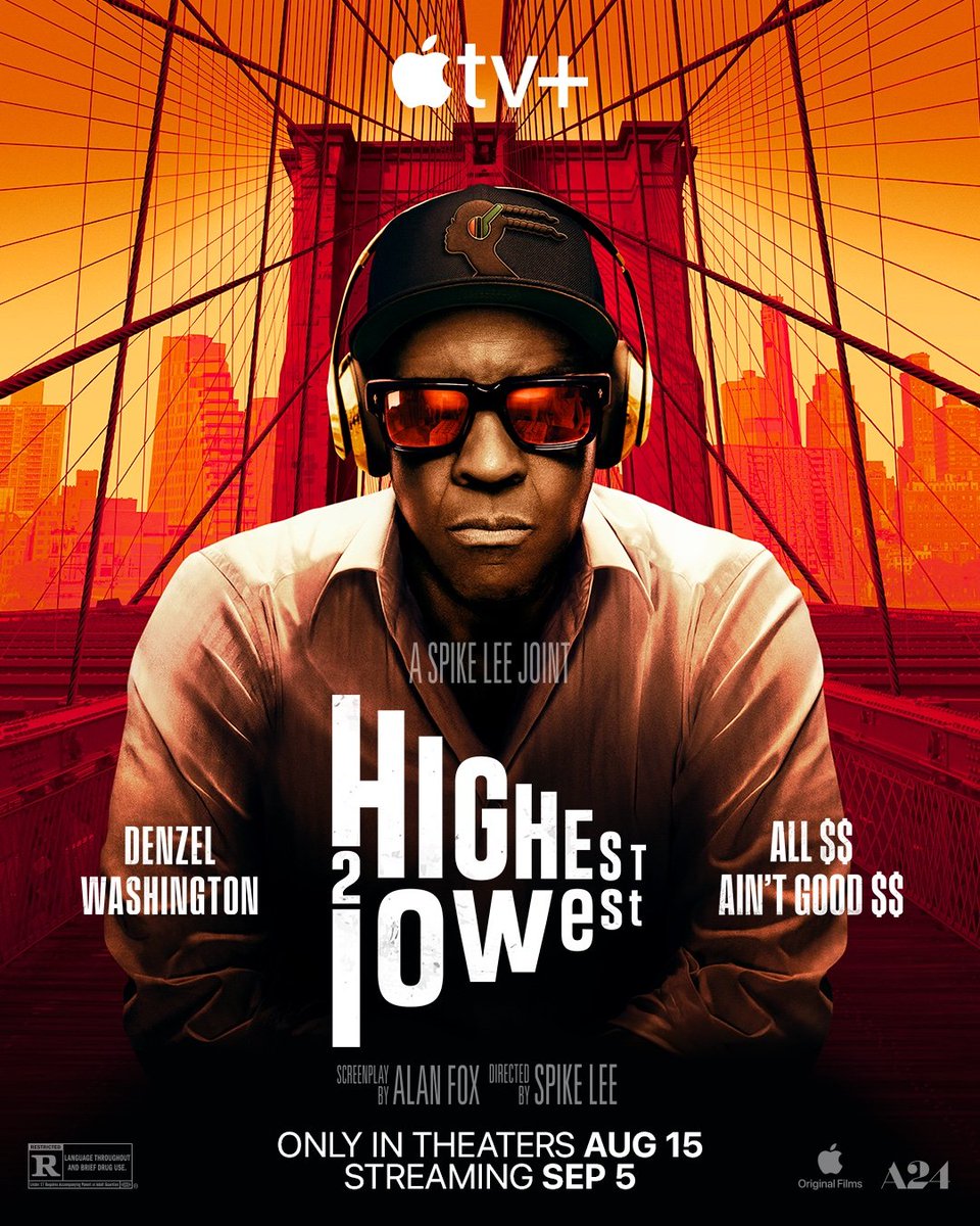 Feature_First's tweet image. First poster for Spike Lee's 'Highest 2 Lowest'.
The film starring Denzel Washington and A$AP Rocky hits theaters on August 15th. Streaming on Apple TV on September 5th.