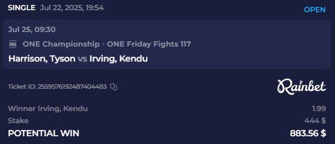 HomelanderMMA's tweet image. Those of you who don’t watch ONE are missing out on some of the best fights.
Kendu Irving is going to starch Tyson Harrison unconscious.
Take my advice, I have some of the best picks on this app.