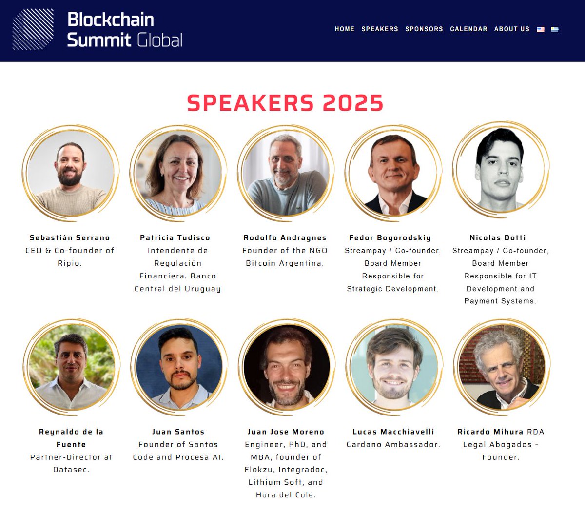 Este viernes arranca el <a href="/TheBSGlobal/">Blockchain Summit Global</a> (Blockchain Summit Global) y viene con todo 🚀

Además de #Blockchain y #Web3, se hablará de:
🔹 Innovación &amp; emprendimientos
🔹 Inteligencia Artificial
🔹 Regulaciones tech

Tremenda la lista speakers 😉: blockchainsummit.global/oradores-eng/!

Nos vemos!