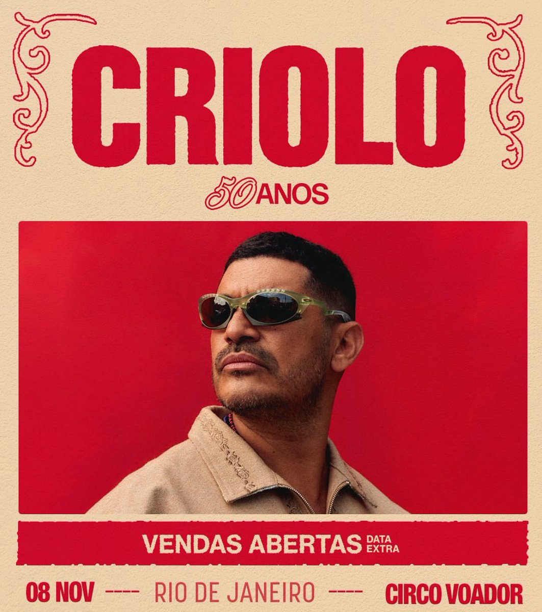 circo_voador's tweet image. O sucesso foi tanto que o @criolomc abriu data extra para a sua comemoração de 50 anos. Sábado, 08 de novembro, no Circo Voador. Ingressos na @EventimBrasil .