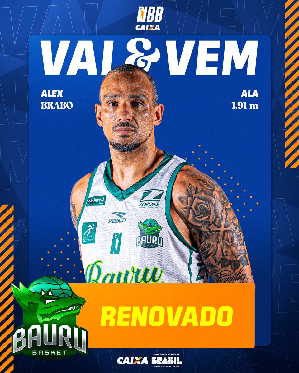 NBB's tweet image. É o Logo! 🐐
9x melhor defensor, 7x no quinteto ideal, MVP em 2014/15 e MVP das Finais de 2016/17, Alex Garcia, um dos maiores jogadores da história do basquete brasileiro, está renovado com o @BauruBasket. O Brabo vai para a sua 18ª temporada no NBB CAIXA! 🐲…