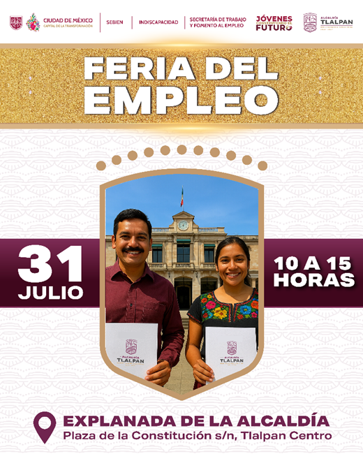 Indiscapacidad CDMX (@_indiscapacidad) on Twitter photo El <a href="/_indiscapacidad/">Indiscapacidad CDMX</a> en coordinación con la <a href="/TlalpanAl/">Alcaldía Tlalpan</a> te invitan a la feria de inclusión laboral que se llevará a cabo en la explanada de la demarcación el día 31 de julio a las 10:00 a 15:00 horas. ¡No faltes!
Si te interesa llevar tu Curriculum Vitae (CV) o Solicitud de El <a href="/_indiscapacidad/">Indiscapacidad CDMX</a> en coordinación con la <a href="/TlalpanAl/">Alcaldía Tlalpan</a> te invitan a la feria de inclusión laboral que se llevará a cabo en la explanada de la demarcación el día 31 de julio a las 10:00 a 15:00 horas. ¡No faltes!
Si te interesa llevar tu Curriculum Vitae (CV) o Solicitud de