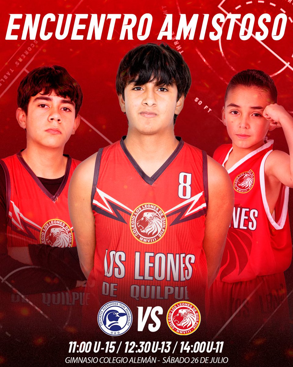 CDCLosLeones's tweet image. 🦁 ¡LOS LEONES JUEGAN EN VIÑA!
👉Te dejamos la programación de partidos amistosos de nuestros Leones 🏀 de las series formativas, quienes este sábado visitarán a @basquet_humboldt
¡Vamos con todo Leones!
#VamosLeones