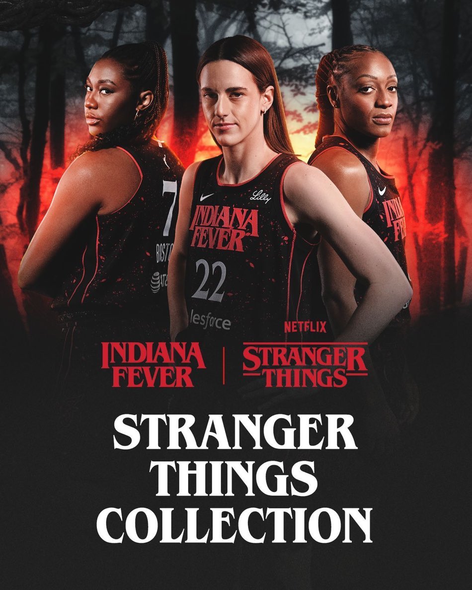 cllctMedia's tweet image. The @IndianaFever will debut their "Stranger Things" uniforms on Thursday vs the Aces.
But they're not just for the team!
Fans can by them now via the Fever team store.