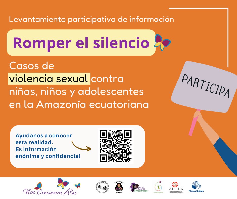 🚨¡Importante! ¿Conoces algún caso de violencia sexual contra niños, niñas o adolescentes en la Amazonía?

Repórtalo aquí 👇👇👇
ee.kobotoolbox.org/x/0lJf6GIc

#LasNiñasNoSeTocan #LosNiñosNoSeTocan #NiñasNoMadres #AmazoníaLibreDeViolencias