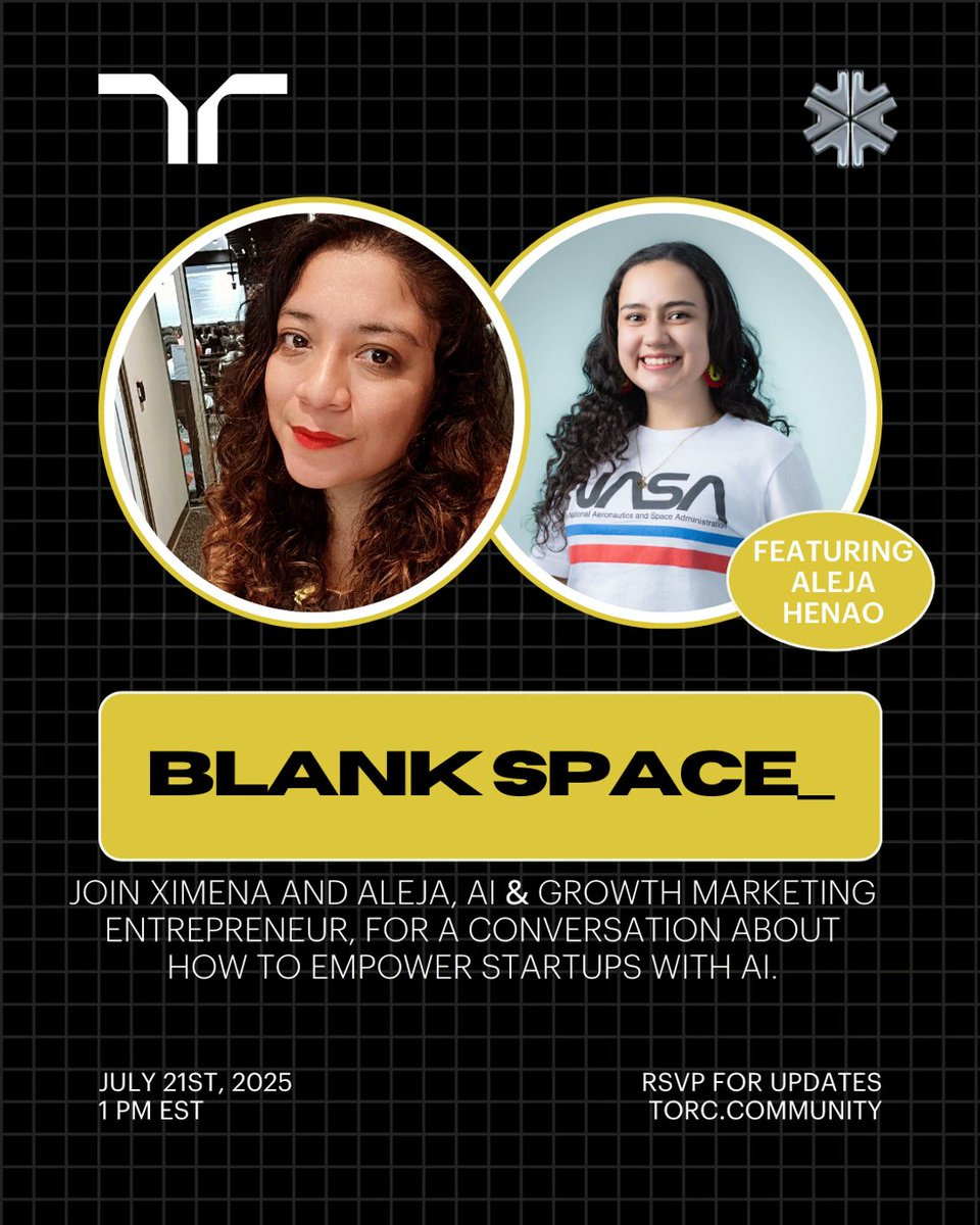 torcdotdev's tweet image. 👀 What if your tech career had a plot twist… and it worked?
@Aastronautgirl jumped from web dev to AI & Growth, led top teams, spoke in 6 countries, and built community like a boss.
Tomorrow, she’s joining #BlankSpace to spill the secrets behind non-linear careers,…