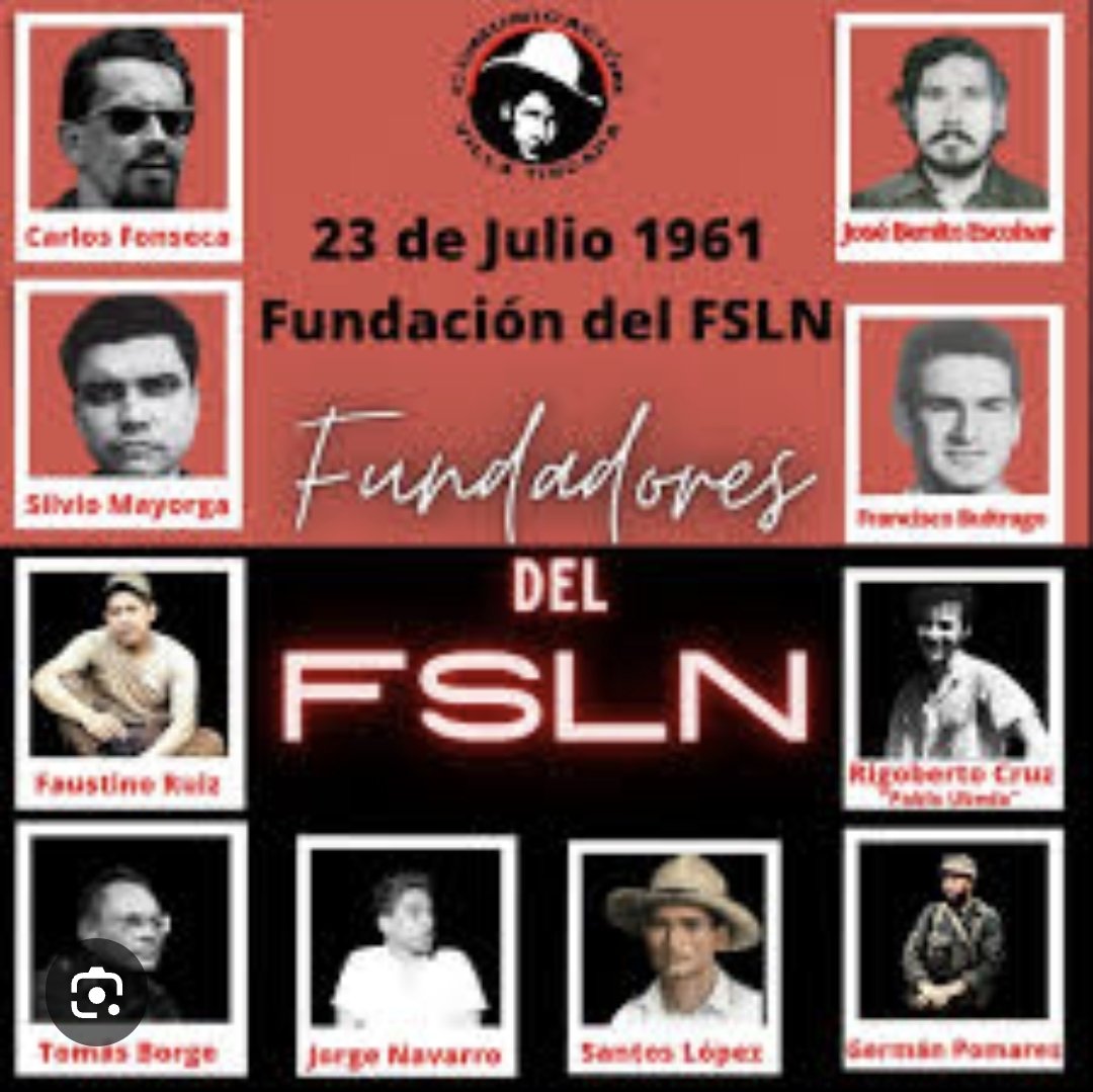 Amanecer 🇳🇮 (@amanecerabz) on Twitter photo El #23Julio de 1️⃣9️⃣6️⃣1️⃣ se funda el FSLN  inspirado en el Legado del General Sandino cuyo objetivo era la Dignidad, Soberanía y Emancipación de #Nicaragua y los pueblos latinoamericanos 
Honor y Gloria ♥️🖤 a los fundadores, xq su legado nos guía
#Plomo19 
#TodosSomosDaniel El #23Julio de 1️⃣9️⃣6️⃣1️⃣ se funda el FSLN  inspirado en el Legado del General Sandino cuyo objetivo era la Dignidad, Soberanía y Emancipación de #Nicaragua y los pueblos latinoamericanos 
Honor y Gloria ♥️🖤 a los fundadores, xq su legado nos guía
#Plomo19 
#TodosSomosDaniel