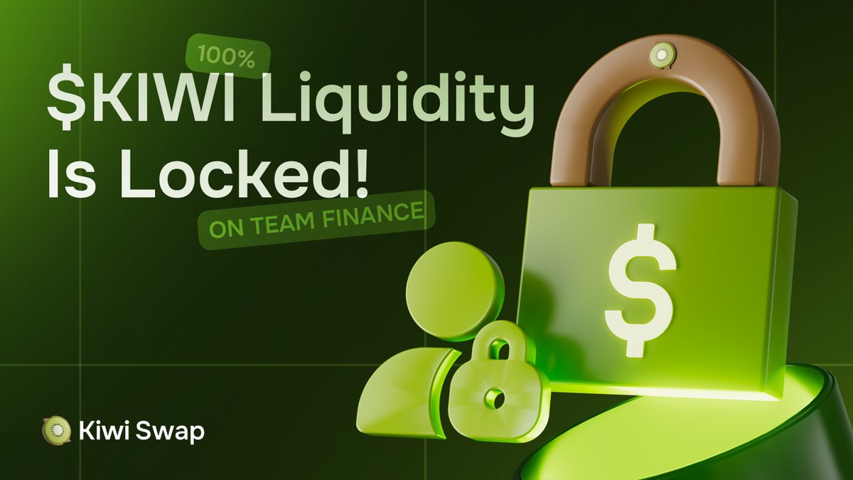 KiwiSwapX's tweet image. $KIWI Liquidity? 100% Locked.

team.finance/view-coin/0xcc…