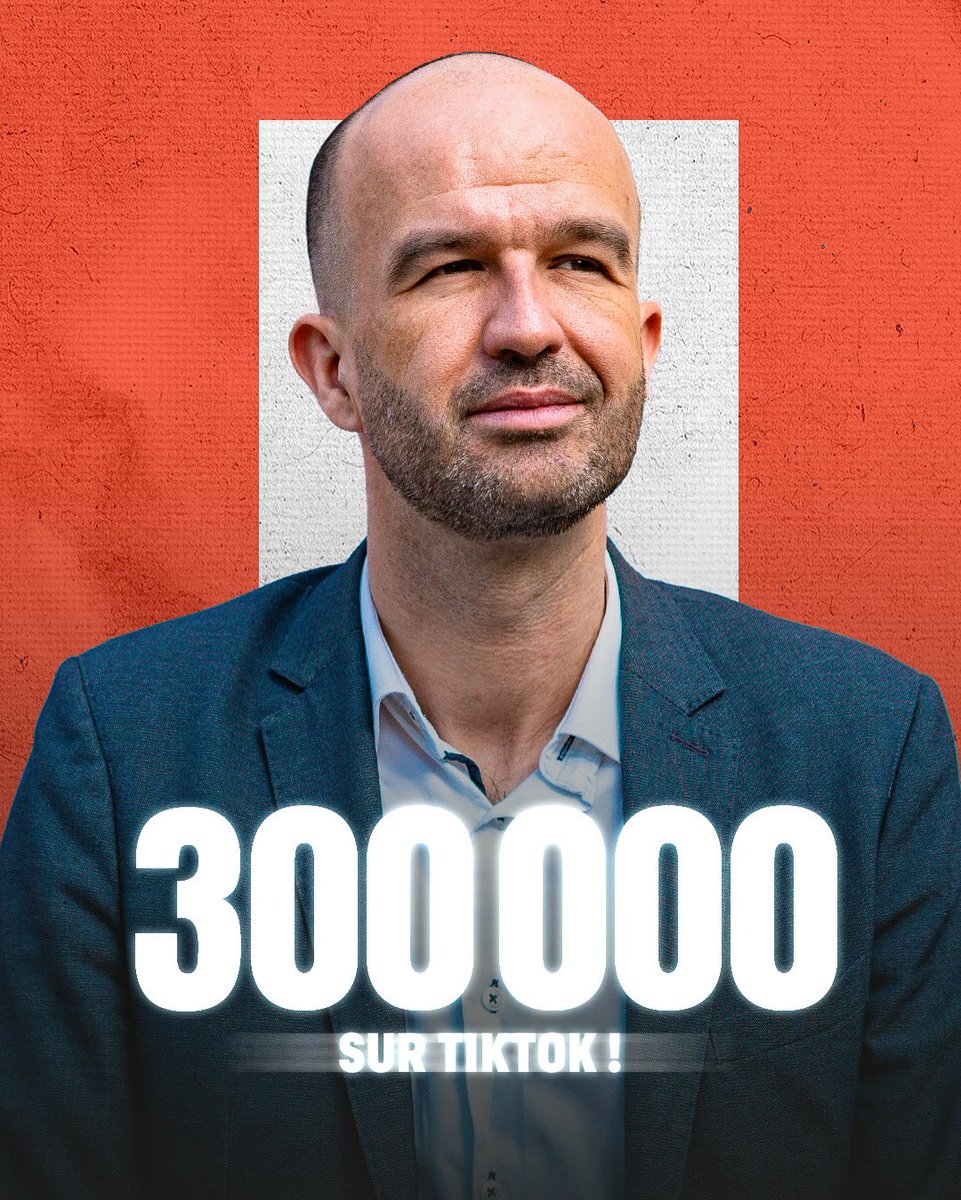 mbompard's tweet image. 🔴 Vous êtes plus de 300 000 à être abonnés à mon compte TikTok !
Merci !