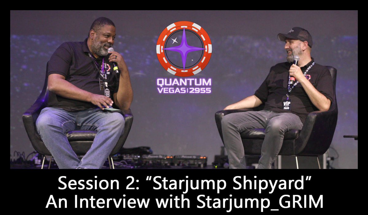 Watch Session 2: "Starjump Shipyard" and interview with GRIM of Starjump Station recorded live at Quantum Vegas 2955, Area15 in Las Vegas Nevada. youtu.be/4YSymyVV-uE?si… #StarCitizen #AREA15