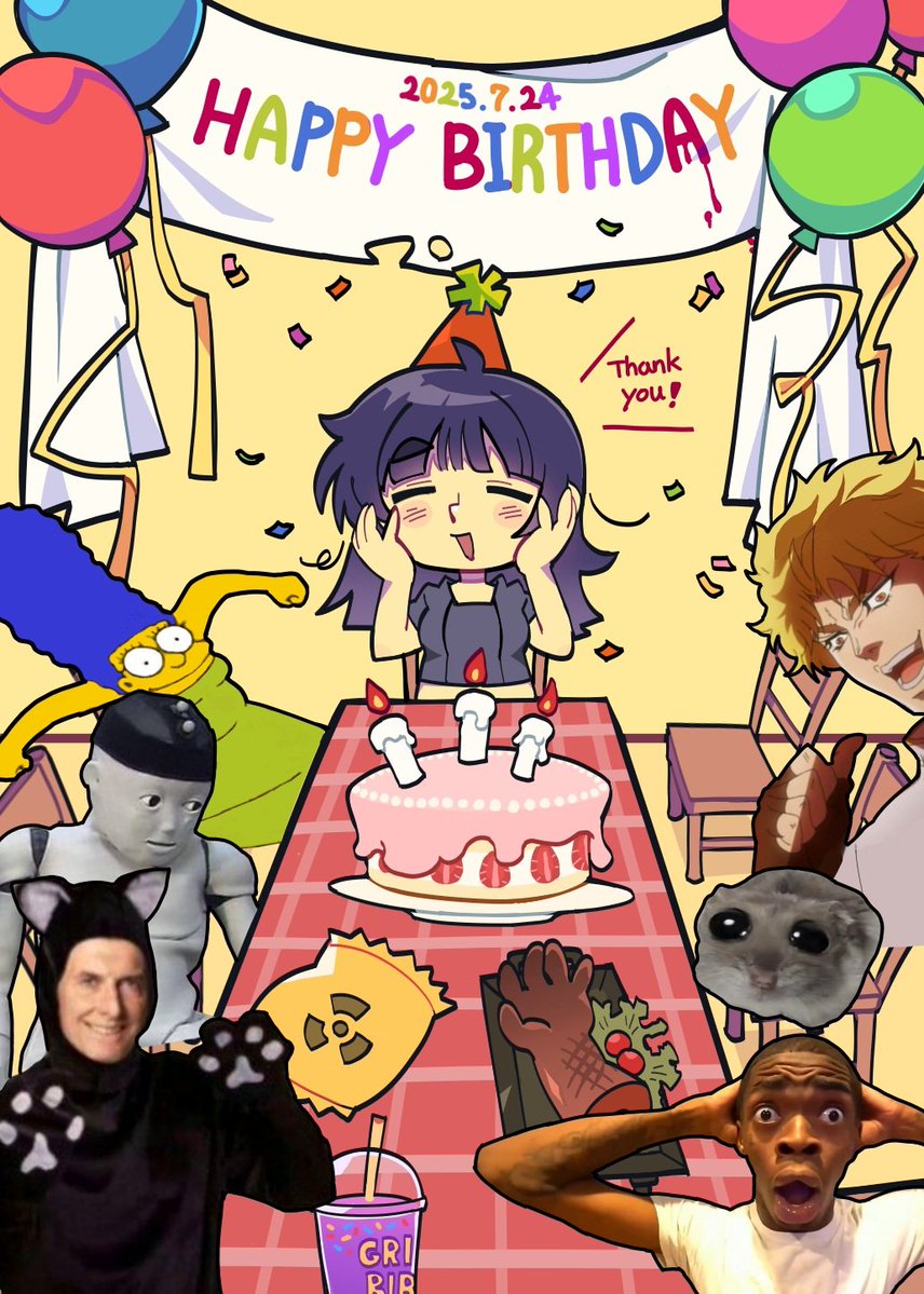 SUGAR_BOOOM's tweet image. Happy birthday me!!🥸💥
I don't feel lonely anymore because a lot of my friends came