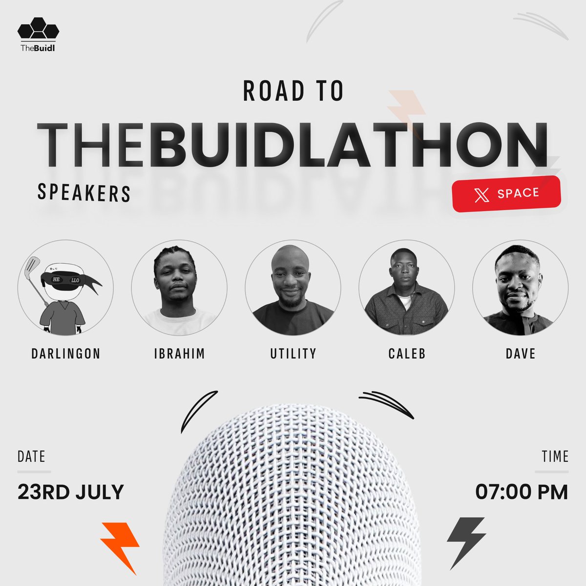 Few hours to our ROAD TO THEBUIDLATHON X space 🥳🚀

Have you set your reminders yet?

Take note of the difference in Time too, our intern mixed up the space schedule earlier 

⏰ Time is 7PM WAT 
Venue - X space: x.com/i/spaces/1nAKE…

Our amazing speakers line up;