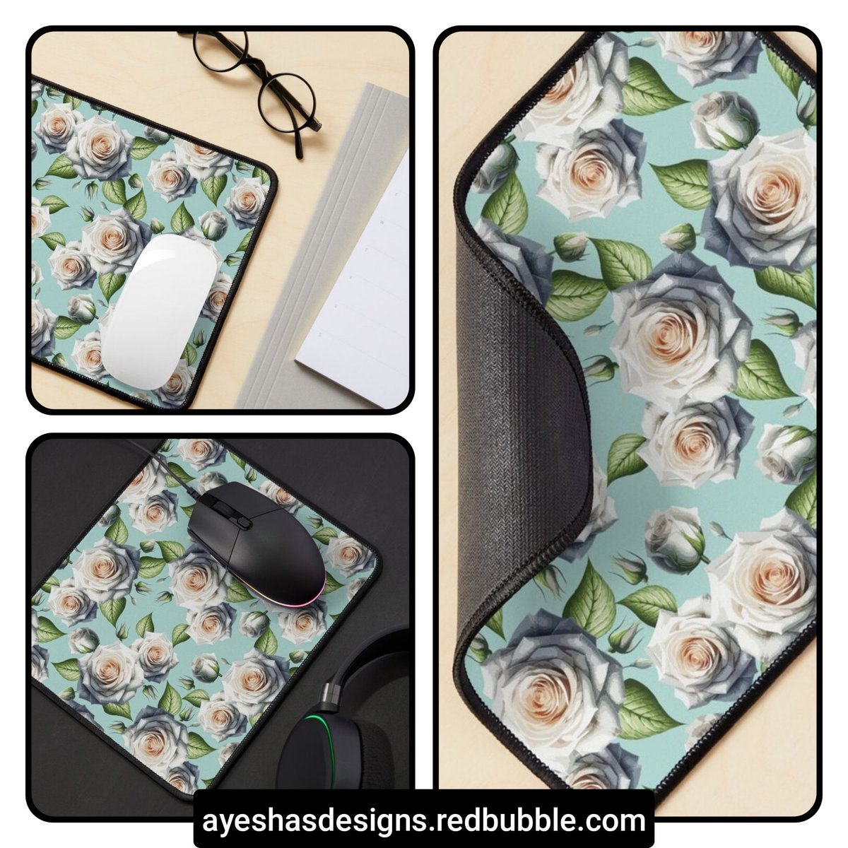 Rose pattern mouse pad 
redbubble.com/i/mouse-pad/Wh…
#redbubble <a href="/redbubble/">Redbubble</a> #findyourthing
#mousepad #roses #rose #floral #pattern