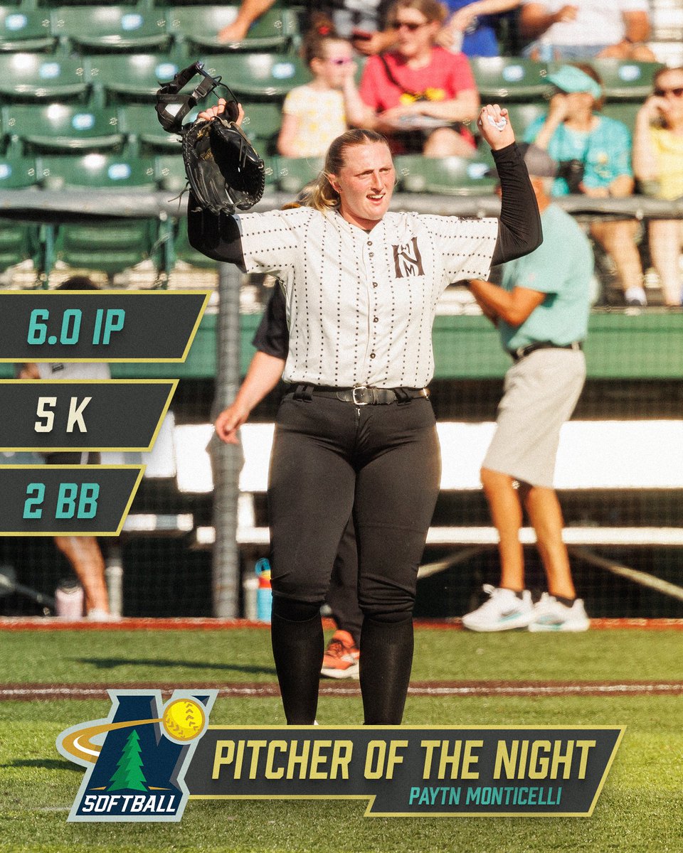 NightMares_SB's tweet image. Another #POTN takeover👑👑
Trinity Kennemer (@TrinityKennemer) earns her first Player of the Night honor, going 3-for-4 at the plate with a 3-run home run, a 2-run double, and 6 RBI. Paytn Monticelli (@PaytnMonticelli) also collects Pitcher of the Night honors, tossing 6…