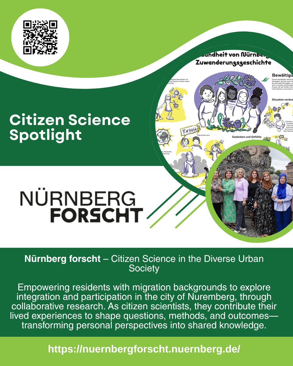 impetus4cs's tweet image. #CitizenScience Spotlight 🔦
In Nürnberg forscht, residents with migration backgrounds become citizen scientists, exploring integration & participation in their city.
nuernbergforscht.nuernberg.de