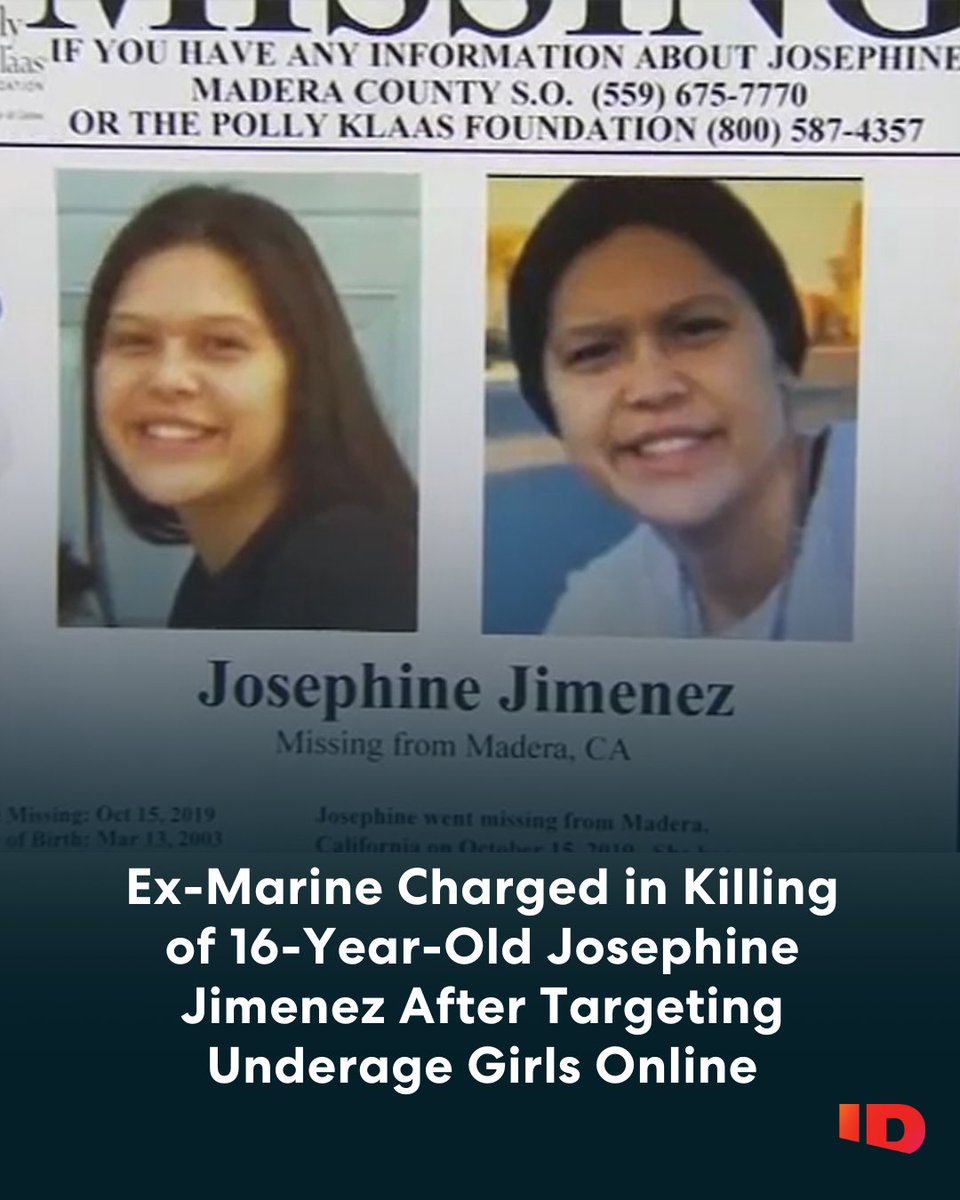 DiscoveryID's tweet image. In October 2019, 16-year-old Josephine Jimenez was reported missing from her home in Madera County, California. Her body was discovered ten days later in a rural orchard. Investigators identified Codi John Slayton, a 19-year-old active-duty Marine, as the suspect after uncovering…