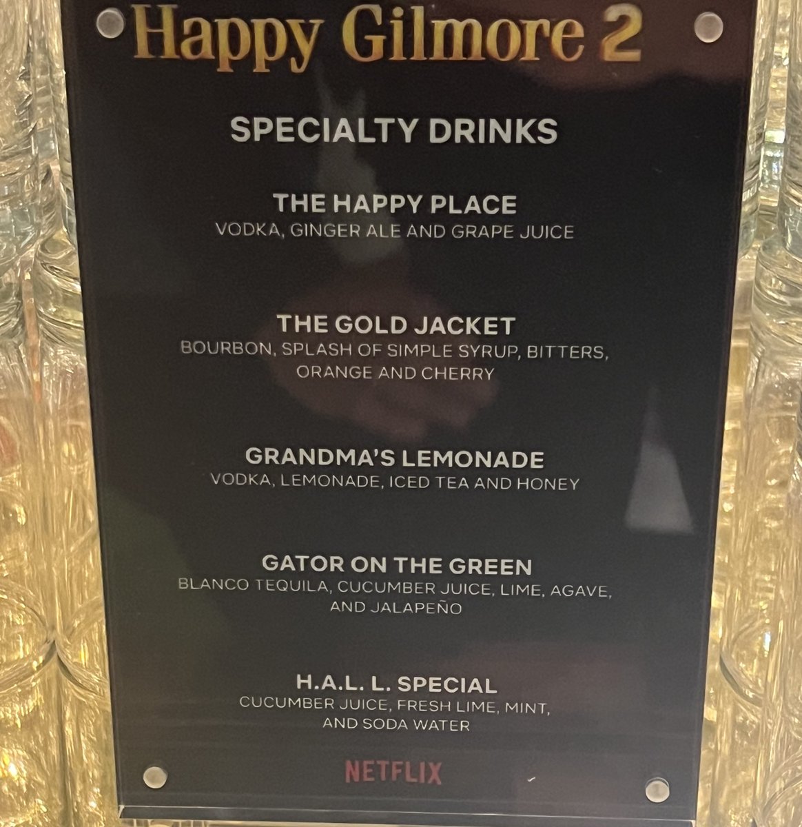 ShooterMcGavin_'s tweet image. Netflix absolutely nailed the drink menu at the premiere event.
