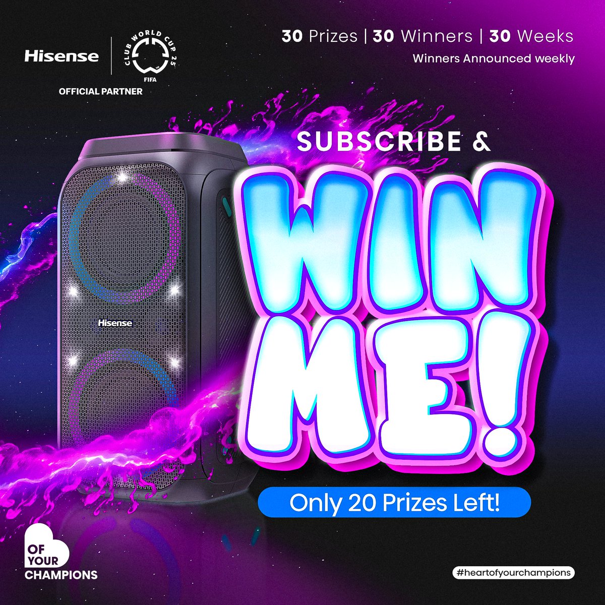 Hisense South Africa (@hisensesa) on Twitter photo ๐จ ROUND 11: CLICK. SUBSCRIBE. WIN. ๐จ
Weโre seriousโฆ itโs your time to shine! ๐
You deserve that Hisense upgrade โ and weโre giving you the chance to WIN BIG!
๐ This weekโs prize? A jaw-dropping Hisense TV ๐ฅ๏ธ๐ฅ
Hereโs whatโs waiting for you:
โ
20 prizes still up for grabs ๐จ ROUND 11: CLICK. SUBSCRIBE. WIN. ๐จ
Weโre seriousโฆ itโs your time to shine! ๐
You deserve that Hisense upgrade โ and weโre giving you the chance to WIN BIG!
๐ This weekโs prize? A jaw-dropping Hisense TV ๐ฅ๏ธ๐ฅ
Hereโs whatโs waiting for you:
โ
20 prizes still up for grabs