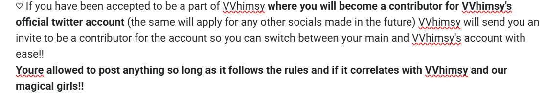 VVhimsyLive's tweet image. the forms have been updated and rules for using VVhimsys official accounts has been made