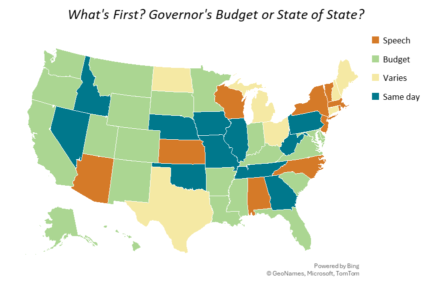 KurtCouchman's tweet image. Governors should get to do the State of the State address ONLY AFTER the legislature gets the governor's budget request.
"Budget first, then speech" makes the speech and responses more substantive and improves legislative-executive dialogue.
Green is good: