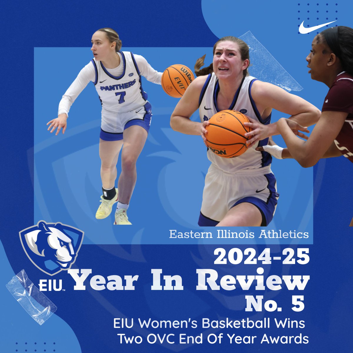 EIU_Panthers's tweet image. The @EIU_Panthers 2024-25 Year In Review - No. 5...
@EIUWBB wins two end of year @OVCSports Awards
Macy McGlone repeats as OVC Player of the Year
Kiyley Flowers wins OVC Defender of the Year
Review🏀👀⬇️
eiupanthers.com/news/2025/7/23…