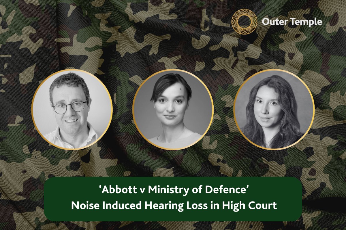 Harry Steinberg KC, Aliyah Akram and Carin Hunt are instructed by Hugh James in this landmark litigation against the MoD. 

Today the parties appeared in the High Court ahead of a 10-week trial of the lead claims on the issues of causation and quantum.

outertemple.com/outer-temple-c…