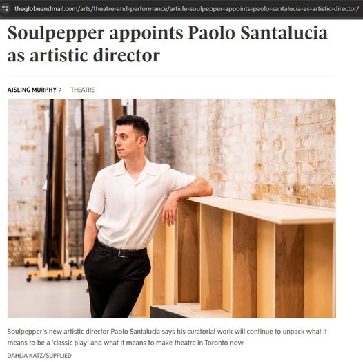 stu180theatre's tweet image. Congratulations, Paolo! We have had the great pleasure of collaborating with Paolo on all of our shared projects at Crow's Theatre. We look forward to what he will bring to @Soulpepper and the opportunities for collaboration in seasons to come.