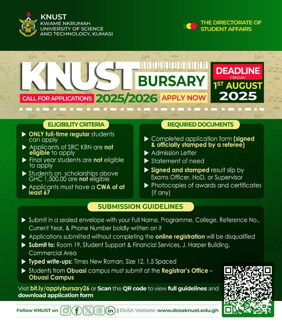 DoSA_KNUST's tweet image. Please share.
@knust_src @KNUSTGH @Thevokofficial @KNUST_Live @knustnewsfile