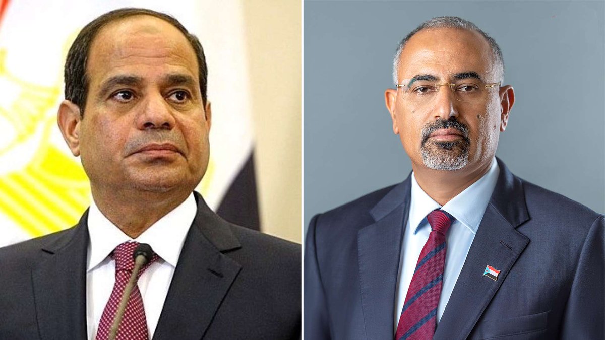 الرئيس/ عيدروس الزُبيدي يُهنئ الرئيس المصري عبدالفتاح السيسي بمناسبة الذكرى الـ73 لثورة 23 يوليو .