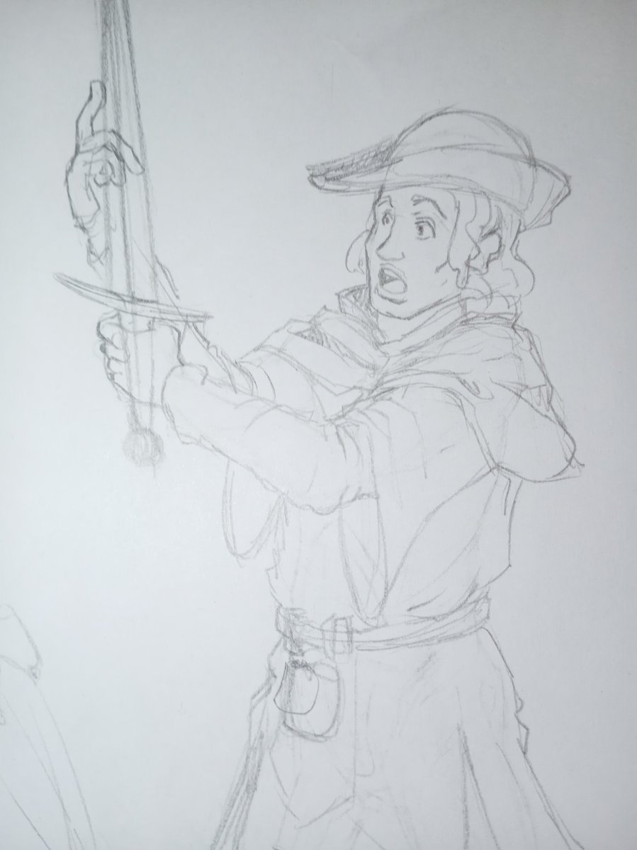 Tarmhell's tweet image. I was told to upload some WIP shots. So here is an would be adventurer finding his first sword. Drawn with pencil on paper like the art lords of this platform demand. #fantasy #adventure #pencil #wip