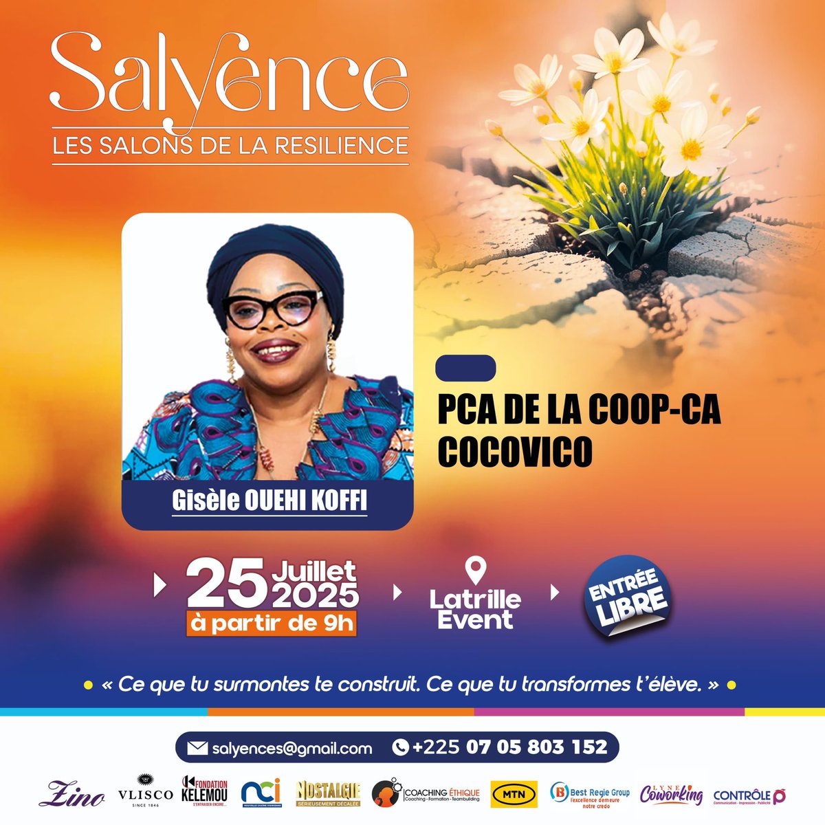 Et si ta douleur devenait ta puissance ?

Le 25 juillet, Gisèle Ouéhi Koffi prendra la parole au Salon de la Résilience – Salyence.

Fille de feu Boty Lou Rosalie, elle a choisi de revenir là où tout a commencé, pour reconstruire et honorer l’héritage. Aujourd’hui à la tête de