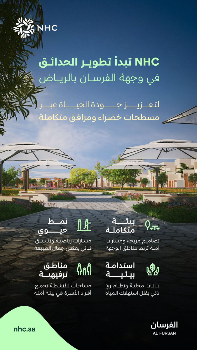 Saleh_Anazi's tweet image. #وجهة_الفرسان أكبر وجهة سكنية بالمملكة تبدأ  بأعمال تطوير حدائق بمرافق ترفيهية ومسارات للمشي ومسطحات خضراء وتعتبر بداية لجودة الحياة في الوجهة العملاقة شمال شرق الرياض.