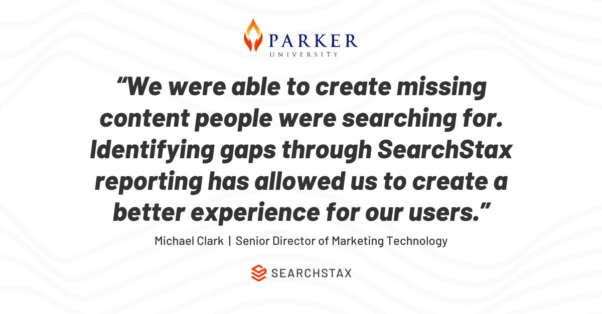 Parker University gave their onsite search a major upgrade, and the impact was immediate:

📈  Search Click-through Rate rose by 89%
🔎  No-results queries dropped by 63%
🌐  Cross-domain search rolled out across 35+ domains/subdomains

With leadership from Michael Clark and
