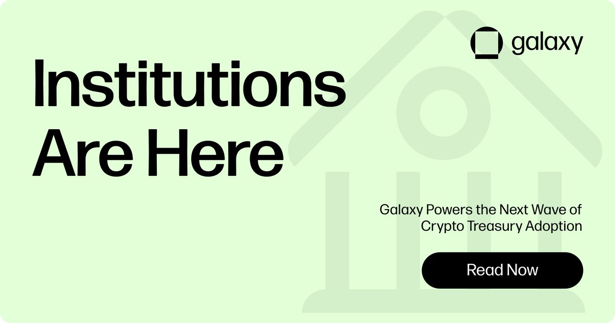 I’ve been saying institutions are coming for years. Turns out I was early...not wrong. Now they’re here. They’re buying $BTC. Building with stablecoins. Rethinking treasury strategy. We've got real momentum - this is the moment we’ve been waiting for.

<a href="/galaxyhq/">Galaxy</a> is proud to be a