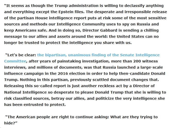 bluevirginia's tweet image. Statement: Sen. Mark Warner Reiterates "the bipartisan, unanimous finding of the Senate Intelligence Committee...was that Russia launched a large-scale influence campaign in the 2016 election in order to help...Trump" - & Tulsi Gabbard can't change that bluevirginia.us/2025/07/video-…