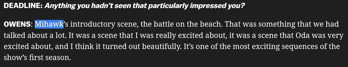 sandman_AP's tweet image. According to Netflix writer, Oda was excited about Mihawk’s introductory scene, the battle on the beach. He and Oda talked about it a lot. In 2010, Oda wrote *poetically*: Mihawk gazes sharply—beyond the realm of the strongest, toward a force that transcends strength itself.📈😍