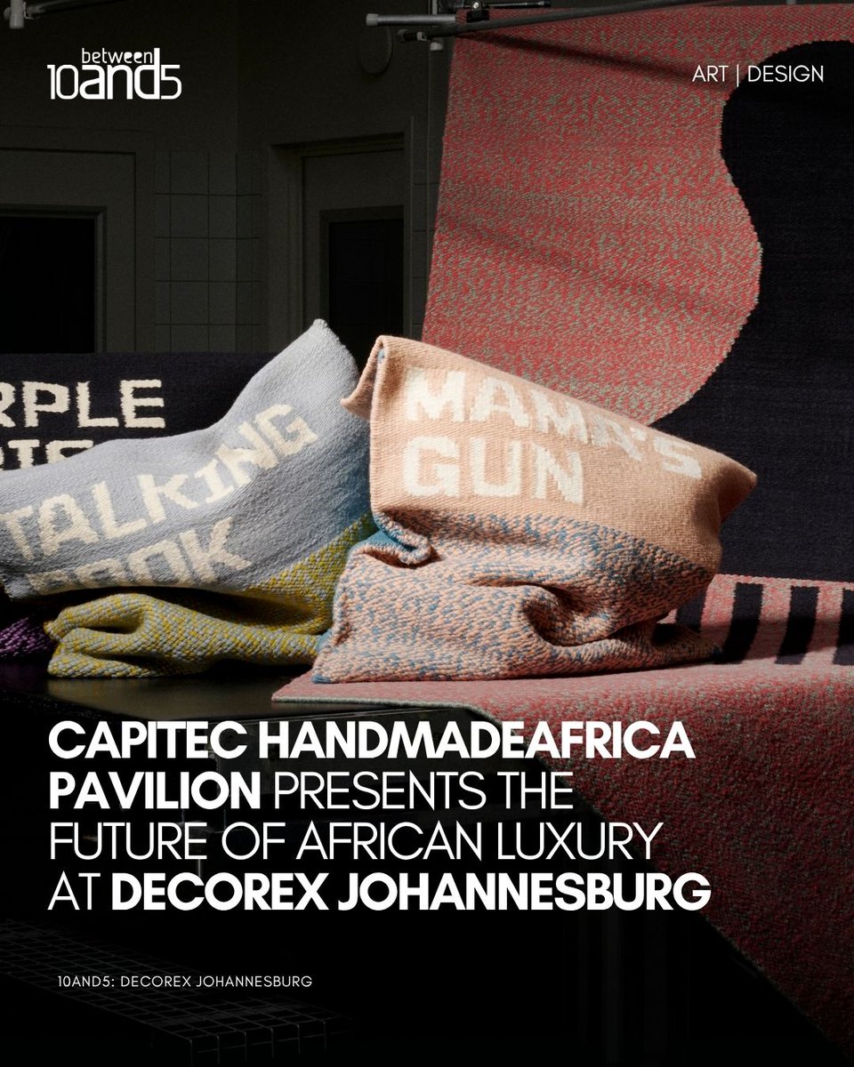 10and5's tweet image. The Future of African Luxury Is Handmade.
The Capitec handmadeAFRICA Pavilion @capitec_handmadeafrica makes its highly anticipated Johannesburg debut at Decorex @decorexafrica Joburg, 24–27 July.