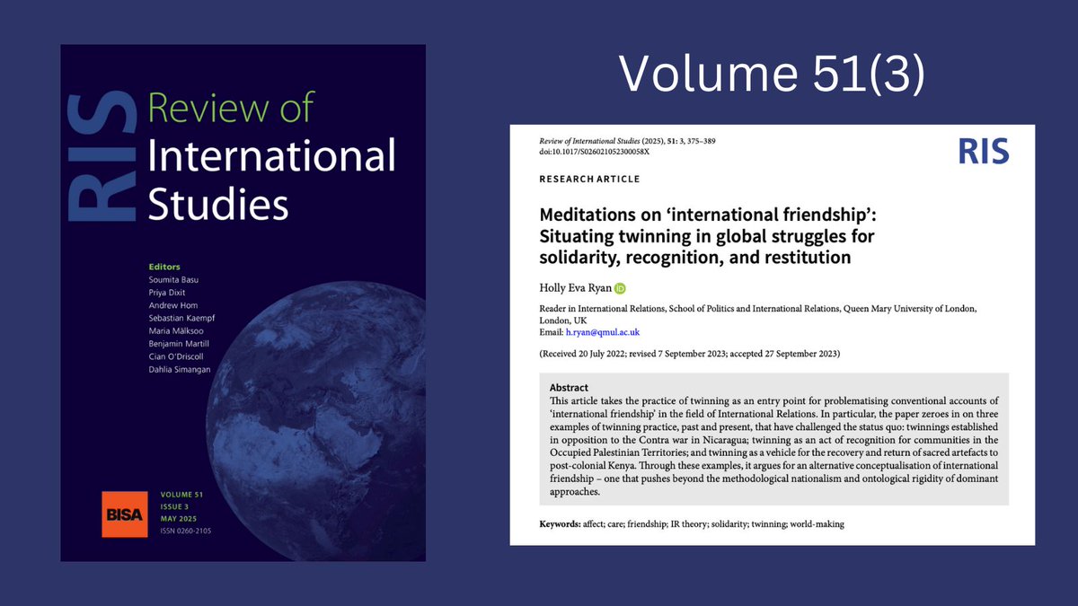 RISjnl's tweet image. In our latest issue, Holly Eva Ryan meditates on the role and extent of international friendship through the practice of twinning. Check it out on our website!
📄 👉 buff.ly/yQJ9MLp