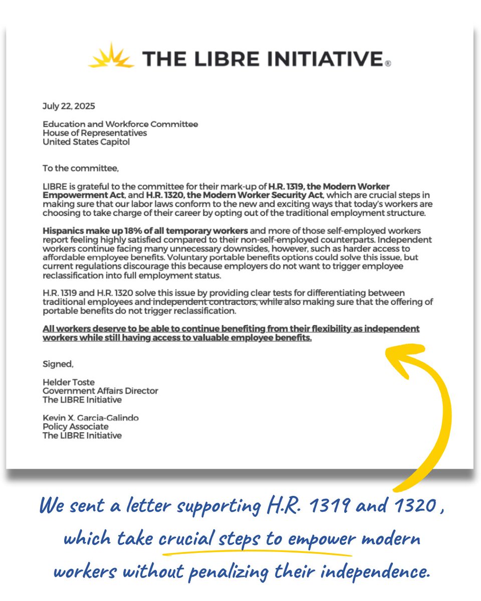 Labor laws must reflect how people really work today—flexibly, independently, and with access to the benefits they deserve. 

Read more on this issue in our joint OpEd with <a href="/RepKiley/">Rep. Kevin Kiley</a>: “The Future of Work is Flexible” here: bit.ly/4kSe3Ek