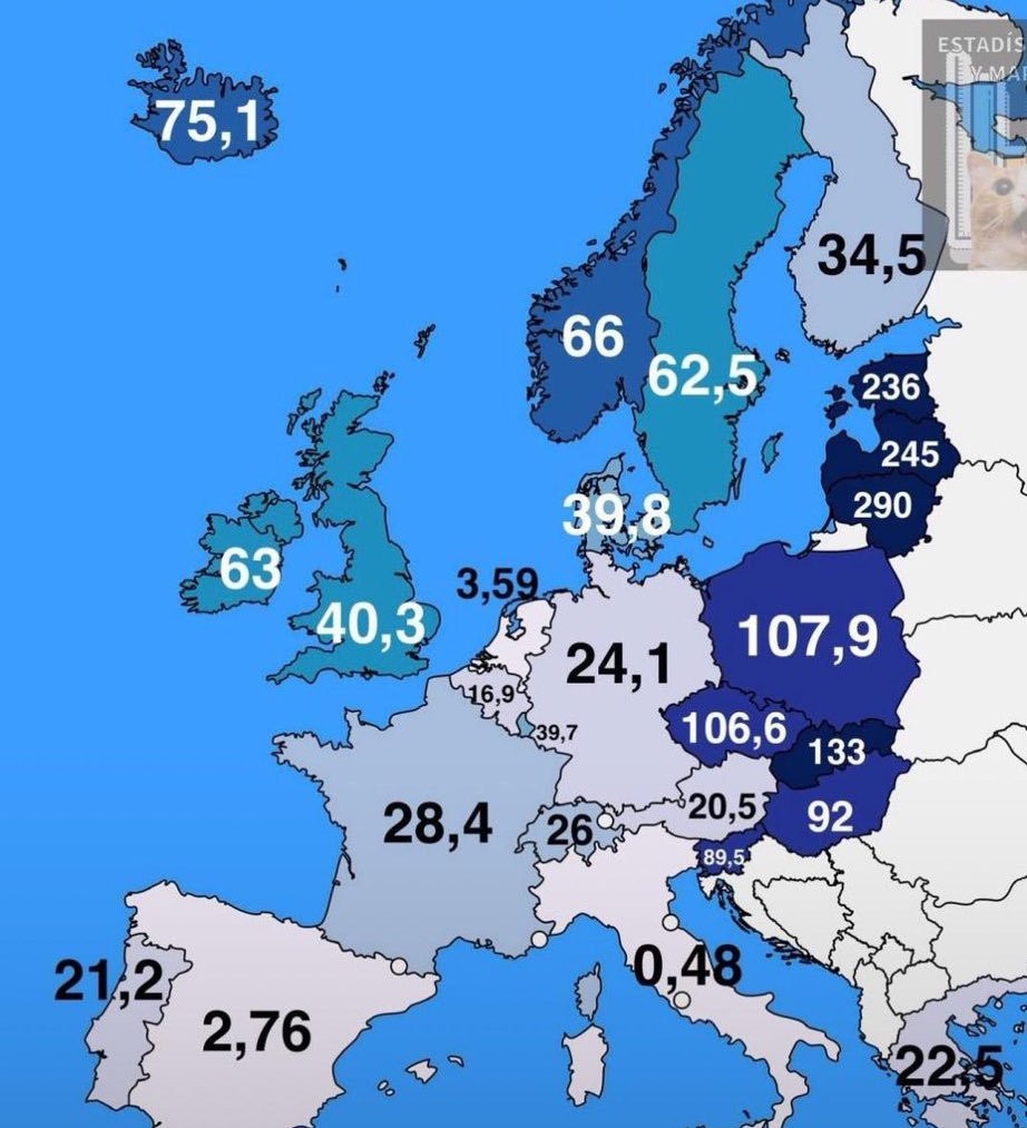 theomogenet's tweet image. This represents the real wage growth between 1994-2024
It seems that blocking exchange rates (euro) between countries with different laws & taxes was a great idea
Map from @MichaelAArouet
